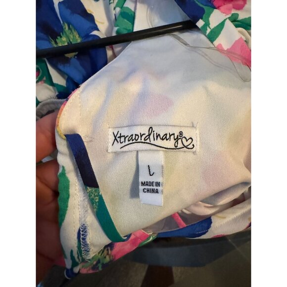 Xtraordinary Floral‎ Multicolor Back Tie Short Dress Woman's Large | g2 - Picture 9 of 9